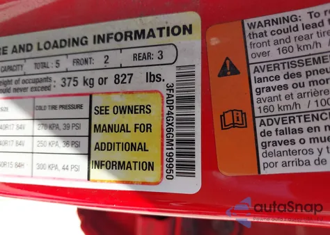 2016 Ford Fiesta St z USA, uszkodzony, nr VIN 3FADP4GX6GM199950